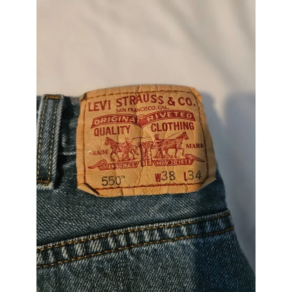 Levis‎ 550 Jeans Mens Size 38x34 Classic Med Blue Wash Denim